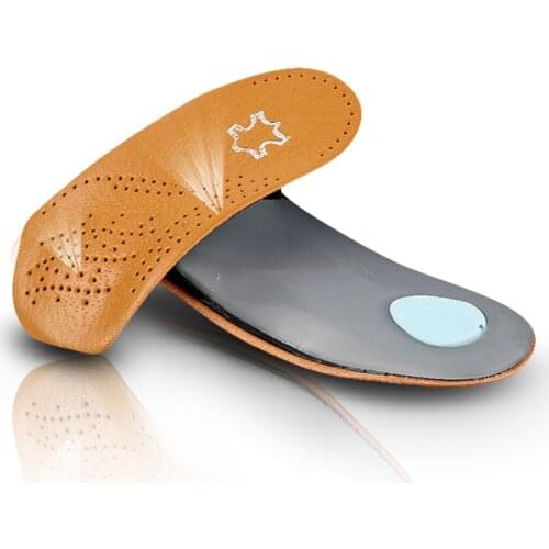 3/4 Orthotic Insoles FlatFoot Arch Support Breathable Orthopedic Half Leather Pads For Women Health Care Cushion Shoes Inserts