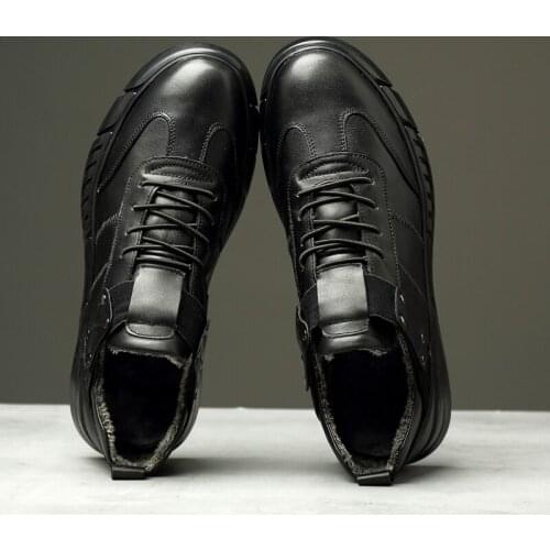 Mens Casual Shoes Genuine Leather Ankle Boots Fashion Flats Soft Male Footwear Trendy Sneakers For Men Autumn Outdoor Mens Shoes