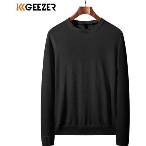 Mens Sweater O-Neck 2020 Simple Solid Color Sweaters Cotton Slim Fit Autumn Winter Pullover Warm Pullovers Vintage Fashion