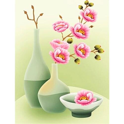 Cartoon Flowers Rose Sunflower DIY Cross Stitch Embroidery 11CT Kits Needlework Craft Set Cotton Thread Printed Canvas Sell