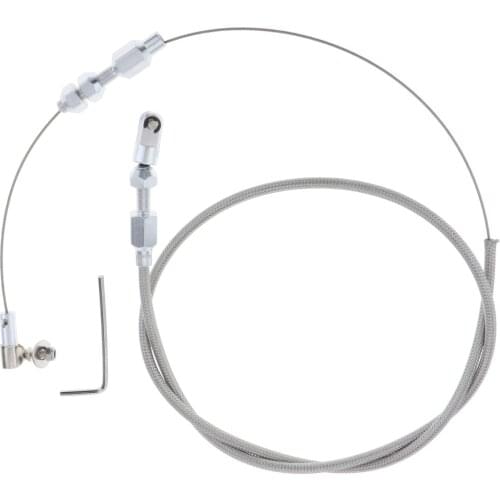 NEW 56inch Stainless Steel Throttle Cable Kits Accessories for LS1 Chevy 4.8 5.3 5.7, Silver