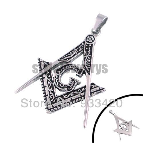Wholesale Mens Women Freemasonry Masonic Pendant Stainless Steel Jewelry Masonic Biker Pendant SWP0089B