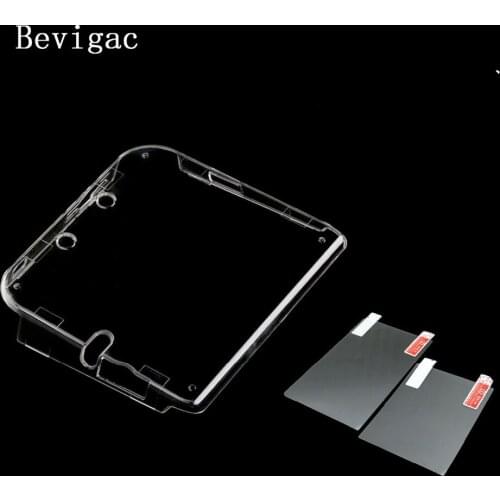 Bevigac Clear Shockproof Protective Skin Wrap Case Cover Shell Sleeve 2 Screen Protector Film for Nintendo Nintend 2DS Console