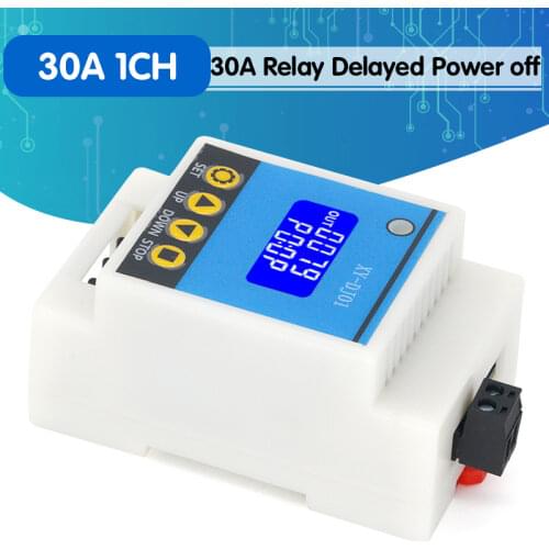 XY-DJ01 30A 1CH Relay Module Delayed Power Off Disconnected Trigger Delay Cycle Timing Circuit Switch Rail Type