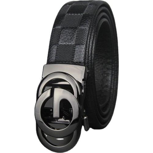 New Famous Brand Belt Men Top Quality Genuine Luxury Leather Belts Men,Strap Male Metal Automatic Buckle Mens Belts 3.5cm