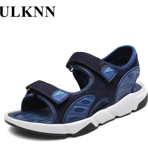 ULKNN Boys Sports Sandal 2021 New Summer Beach Shoes Childrens Solid Sandals Kids Fashion Footwears Soft Rubber Sole Shoes