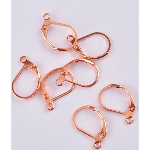 1000pcs Rose Gold Plated Earrings Jewelry Components Handmade Beadings Findings Earring Leverback Earwire Clasps&Hooks