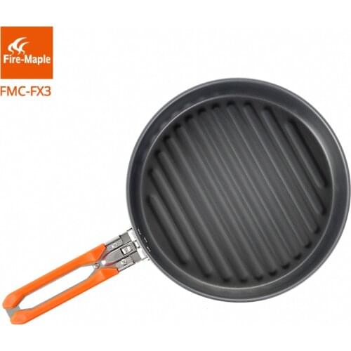 Fire Maple Outdoor Camping Hiking Picnic Portable Hard Aluminum Alloy 0.9L Frying Pan Folding Handle High Quality Tableware