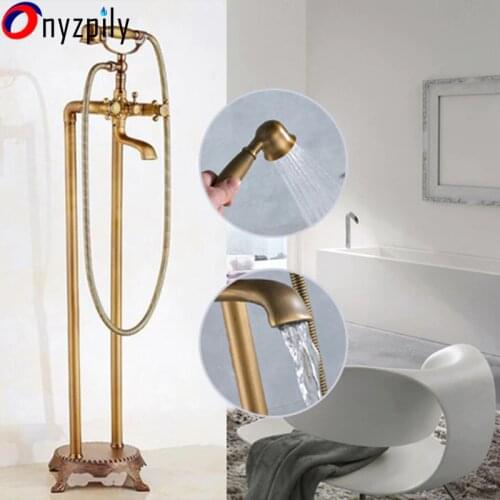 Shower Faucets Luxury Floor Bathtub Faucet Standing Bathroom Taps Antique