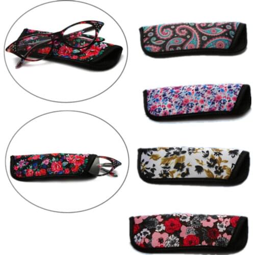 Knitted Printed Reading Eyeglasses Box Sunglasses Case for Women Men Glasses Pouch Bag Accessories Storage Cosmetic Bags