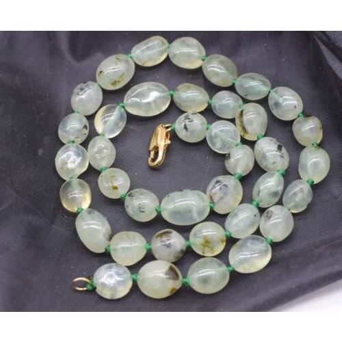 Green baroque prehnite 8-13MM necklace 17inch wholesale bead discount gift hot xmas gift