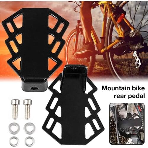 1 Pair Stainless Steel Mountain Bike Rear Foot Pedal Thicken Bicycle Rear Folding Pedals for Bike Child Seat Bike Accessories