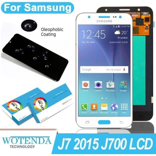 100% Original Amoled 5.5'' Display for Samsung Galaxy J7 2015 J700 J700F Full LCD Touch Screen Digitizer Assembly Repair Parts