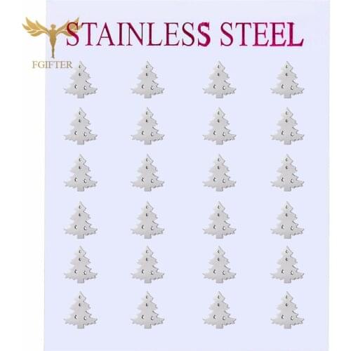 12 Pairs/Set Silver Color Christmas Tree Ear Stud Earrings Xmas Party Jewelry Gift Stainless Steel Earing for Girls Women 2020