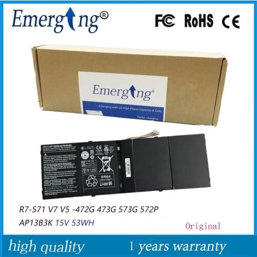 15V 53WH New Original Laptop Battery for Acer Aspire R7-571 V5 -472G 473G 573G 572P AP13B3K