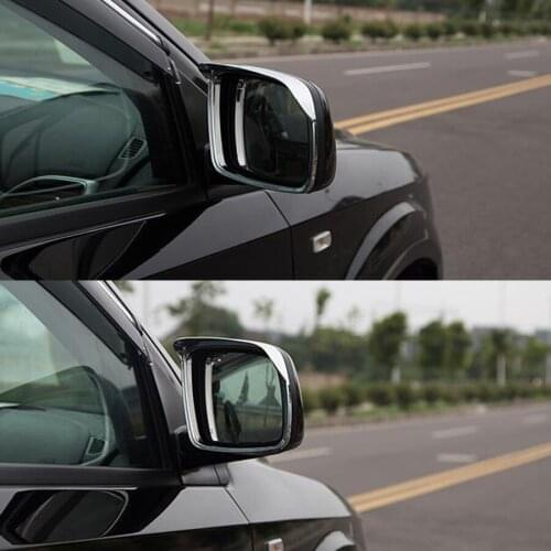 2x Rearview Mirror Rain Eyebrow Shield Shade Blades Cover Trim Car Styling Stickers for Dodge Journey 2013-2016 Chrome