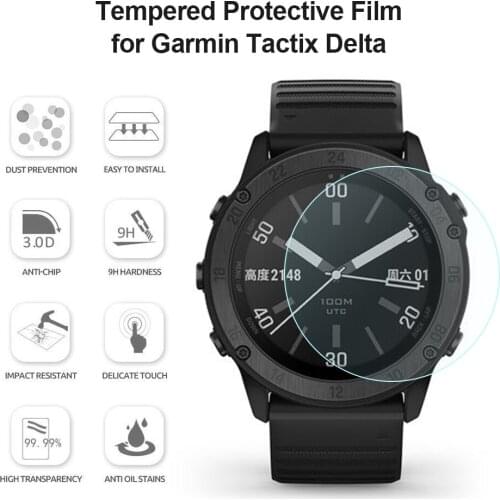 2pcs Smartwatch Tempered Glass Protective Film HD Clear Water-proof Screen Protector for Garmin Tactix Delta Watch Accessories
