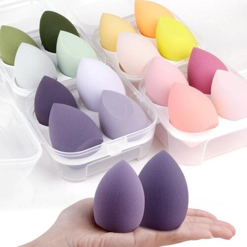 4Pcs Makeup Blender Sponge Cosmetic Puff with Storage Box Foundation Blending Powder Sponge Beauty Tool Women Make Up Accessorie