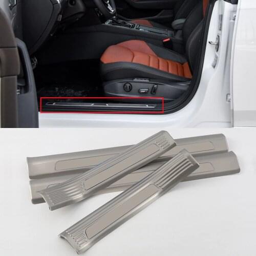 For VW Volkswagen Arteon 2017 2018 2019 Stainless Steel Car Door Sill Scuff Threshold Plate Cover Trim 4pcs Car Styling