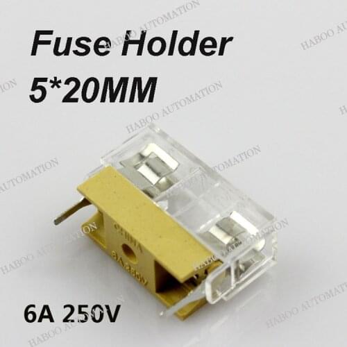 40PCS/lot HB6-102 fuse holder 5*20mm auto fuse holder with transparent cover screw fuse holder shipping free