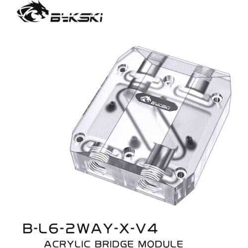 Bykski B-L6-2WAY-X-V4 Graphics Card GPU Waterway Connection Adjustment Bridges Acrylic Connectors Water Cooling