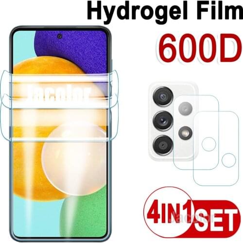 Hydrogel Film For Samsung Galaxy A72 A52 A42 A32 A71 A51 4G/5G 2PCS Safety Film+2PCS Camera Glass Samsumg A 52 Water Gel Film HD
