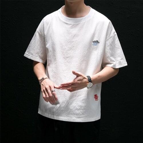 Harajuku street logo printed cotton short sleeve T-shirt handsome young men loose contracted joker leisure T-shirt