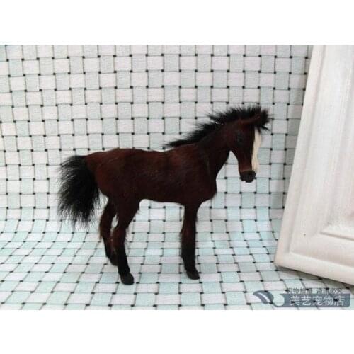 Simulation horse 10x5x9cm toy model polyethylene&furs horse model home decoration props ,model birthday gift d021