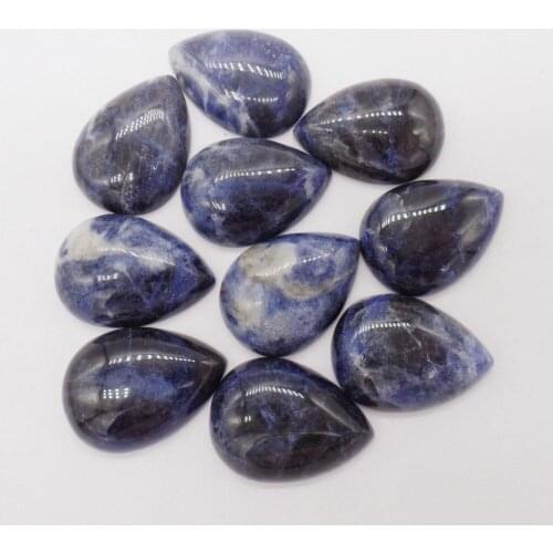 10Pcs 25x18x6mm Natural Blue Sodalite Teardrop Cab Cabochon For DIY Jewelry Making Necklace Accessories Gift