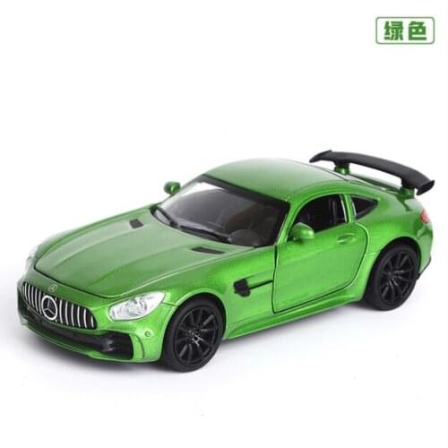 Amg-gt simulation alloy car car model 1:32 acousto-optic return force childrens toy sports car model green car