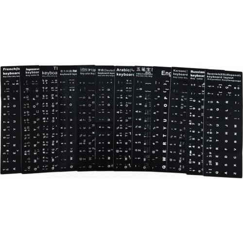 Keyboard language sticker Russian,Spanish,Hebrew,Korean,Japanese,Italian,German,Arabic,French,Portuguese,Turkish*2pcs pack
