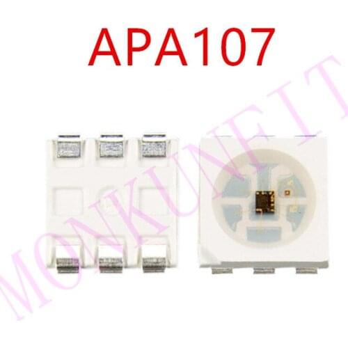 New 3k 5V APA107 LED Chip 5050 SMD RGB APA102 Chip 6pins SMD 5050 RGB built-in APA107 IC(APA102 update) 0.2W 60mA SOP-6 DAT CLK