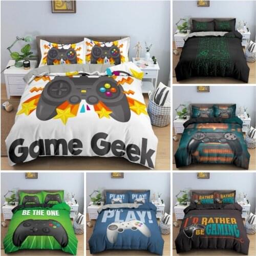 New Design 2/3 Pcs Gamer Print Bedding Set 3D Ditital Duvet Cover Sets Bed Set Game Quilt Comforter Covers Queen Bedding Set