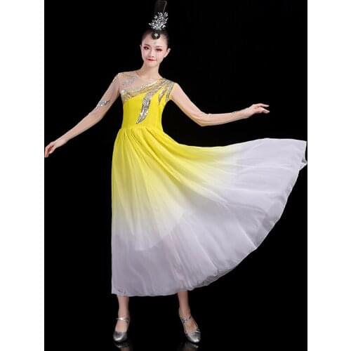 Fairy Opening Dance Dress Women Mesh Flamenco Dress Extoic Dance Wears Ballroom Dance Clothes Stage Outfit Evening Dress DL7386