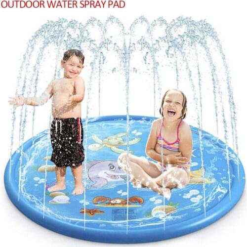 Outdoor Lawn Beach Sea Animal Inflatable Water Spray Kids Sprinkler Play Pad Mat Water Games Beach Mat Toys PVC Water Spray Mat