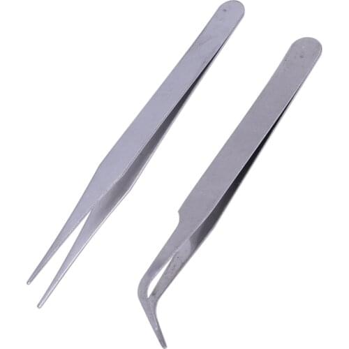 2 X Stainless Steel Nail Art Tweezer Tool Rhinestones Gems Eyelash Nail Art Acrylic Gel Picking Tool Promotion