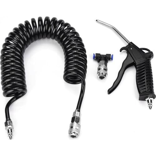 1 Pcs Black Air Duster Gun Pneumatic Wind Blowing Kit Set With EU Connector + PU Hose Tools 3-Piece Set Suit Combination