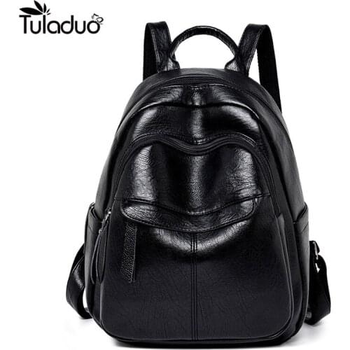 2020 New Fashion Woman Backpack High Quality Youth PU Leather Backpacks for Teenage Girls Female School Shoulder Bag