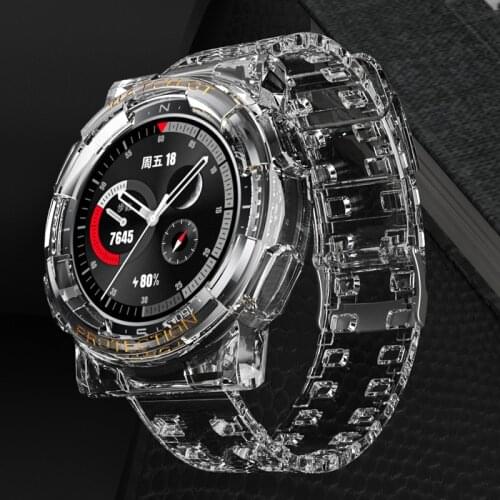 Silicone Strap+Case For Huawei Honor GT 2 2e GT2e 46mm Magic 2 46mm Watch Accessories Replacement Clear Soft Watch Band Strap