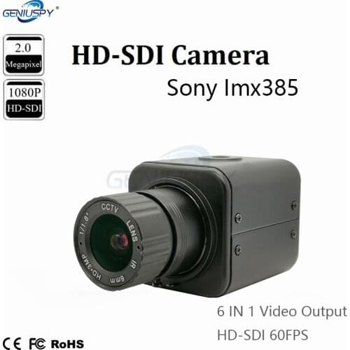 Sony IMX385 Industrial CCTV HD-SDI EX-SDI 6 IN 1 60FPS 50FPS 2.0MP 1080P Security Mini Broadcast Box SDI Camera With OSD Menu