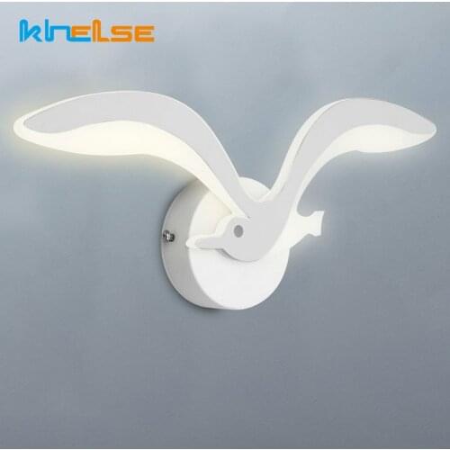 Modern Seagull LED Wall Lamp Indoor Acrylic Bedside Bedroom Nordic Aisle Sconces Living Room Porch Corridor Wall Lights Fixtures