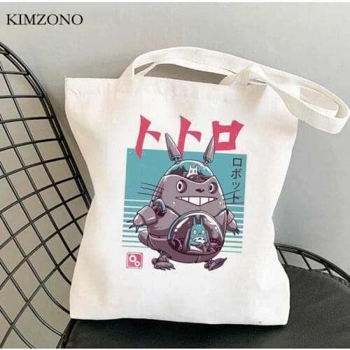 Studio Ghibli Totoro shopping bag canvas grocery cotton shopping shopper bolsas de tela bag jute reciclaje reusable custom