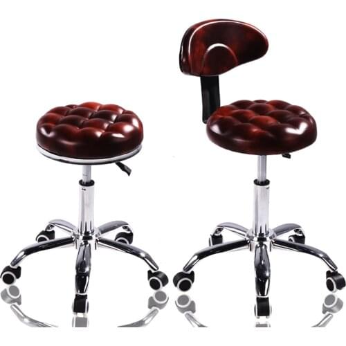 Beauty Stool Work Chair Hairdressing Manicur Master Sliding Wheelchair Barber Shop Lifting Stool with Wheels Rotating