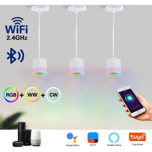 LED Smart Downlight Chandelier RGB+WW+CW Smart Life Tuya APP WiFi Voice Control Indoor Light 9W 110V-220V