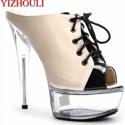 Summer ladies Pumps Sexy 15cm thin Heels platforms Nightclub Mixed Colors Sandals woman Dance Shoes