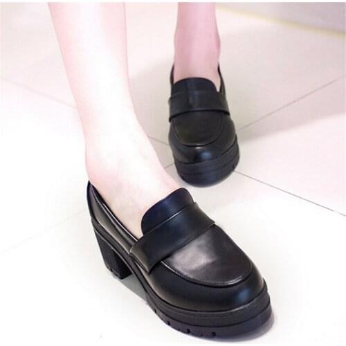 Mary Jane Shoes Girls Japanese School Jk Uniform Accessories Lolita Shoes College Gothic PU Leather Platform Shoe D629