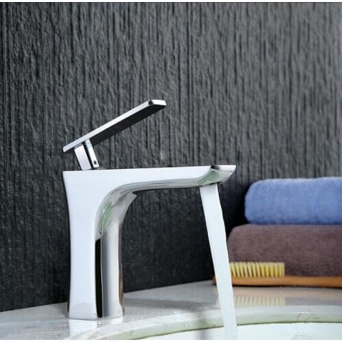 Vidric Basin Faucet White Basin Mixer Brass Crane Bathroom Faucets Hot and Cold Water Mixer Tap Contemporary Mixer Tap torneira