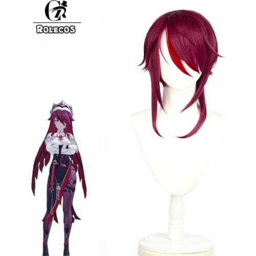 ROLECOS Game Genshin Impact Cosplay Hair Pruik Rosaria Korte Hittebestendige Synthetisch Haar Pruiken