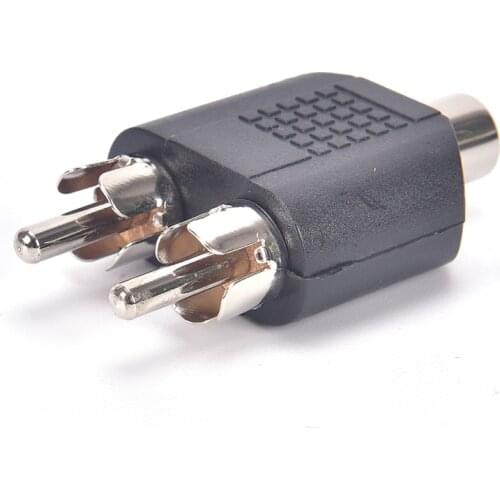 Y Splitter RCA 3.5 Stereo Female Jack to 2 RCA Male plug Adapter Headphone Y Audio Adapter Converter Audio Video Plug Connctor