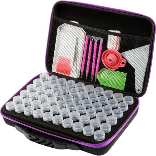 5D Diamond Painting Storage Box 60-Slot Diamond Painting Accessories Tools Jewelry Bead Storage Case with Diamond Painting Kits